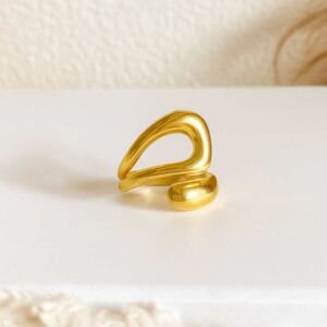 Modern Abstract Golden Wrap Ring