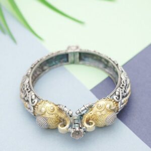 Artistic Elephant Head Opening Kada
