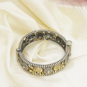 Dual-Tone Elephant Motif Kada