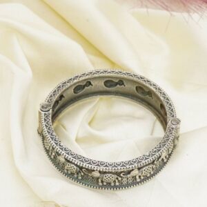 Oxidized Silver Elephant Parade Kada