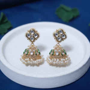 Original Polki Gold and Pearl Earrings