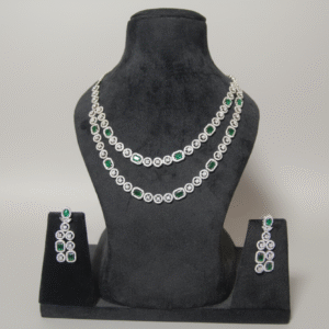 Emerald Green & AD Necklace Set