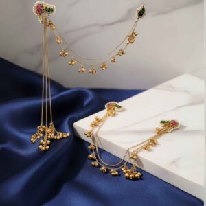 Grand Kashmiri Jhalar Chain Earrings
