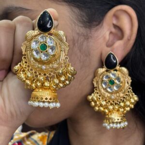 Premium Replica Gold Plated Kashmiri Earrings