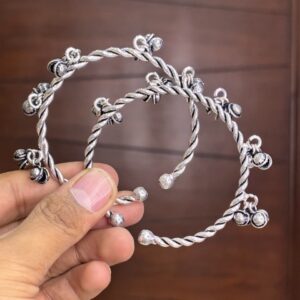 Premium Replica Twisted Ghungroo Open Bangle