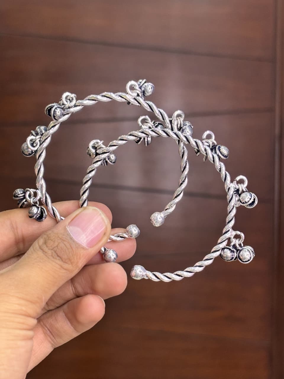 Premium Replica Twisted Ghungroo Open Bangle