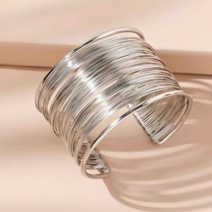 Antitarnish Silver Wire Cuff Bracelet