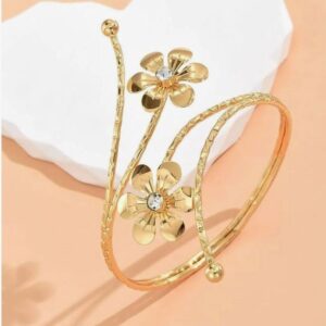 Twin Bloom Spiral Cuff