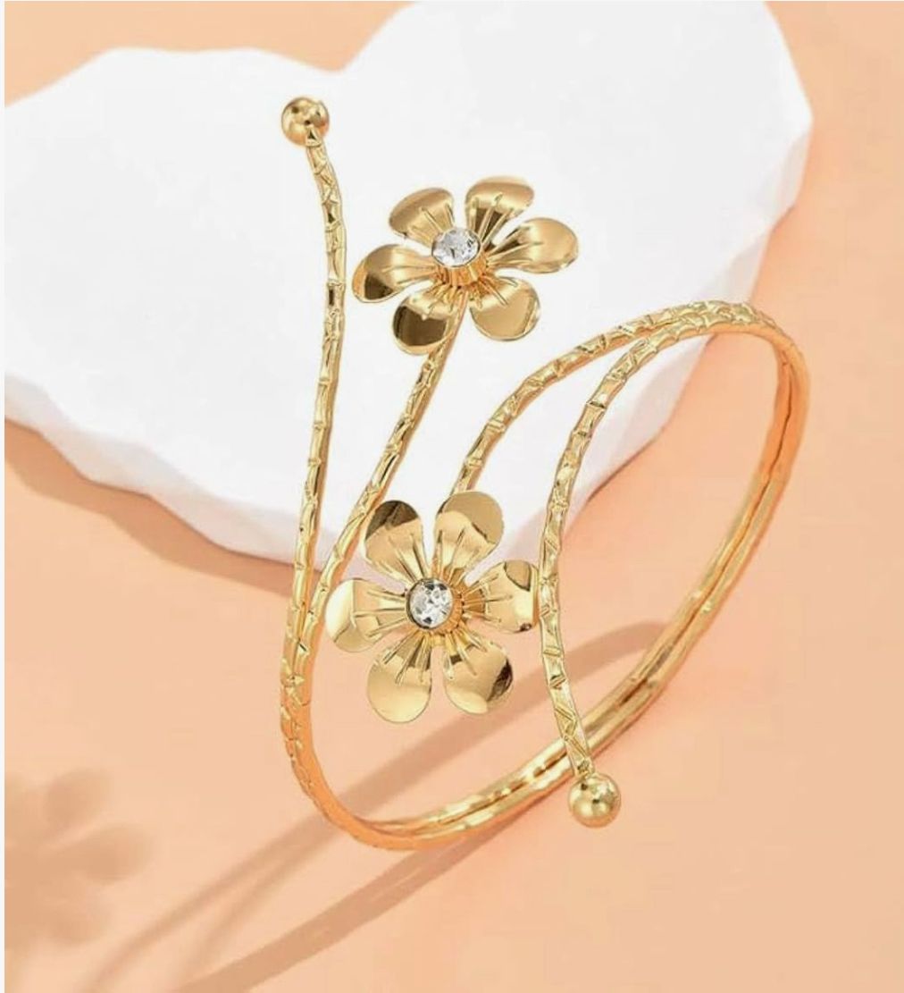 Twin Bloom Spiral Cuff