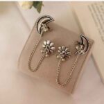 Lunar Floral Chain Ear Cuffs