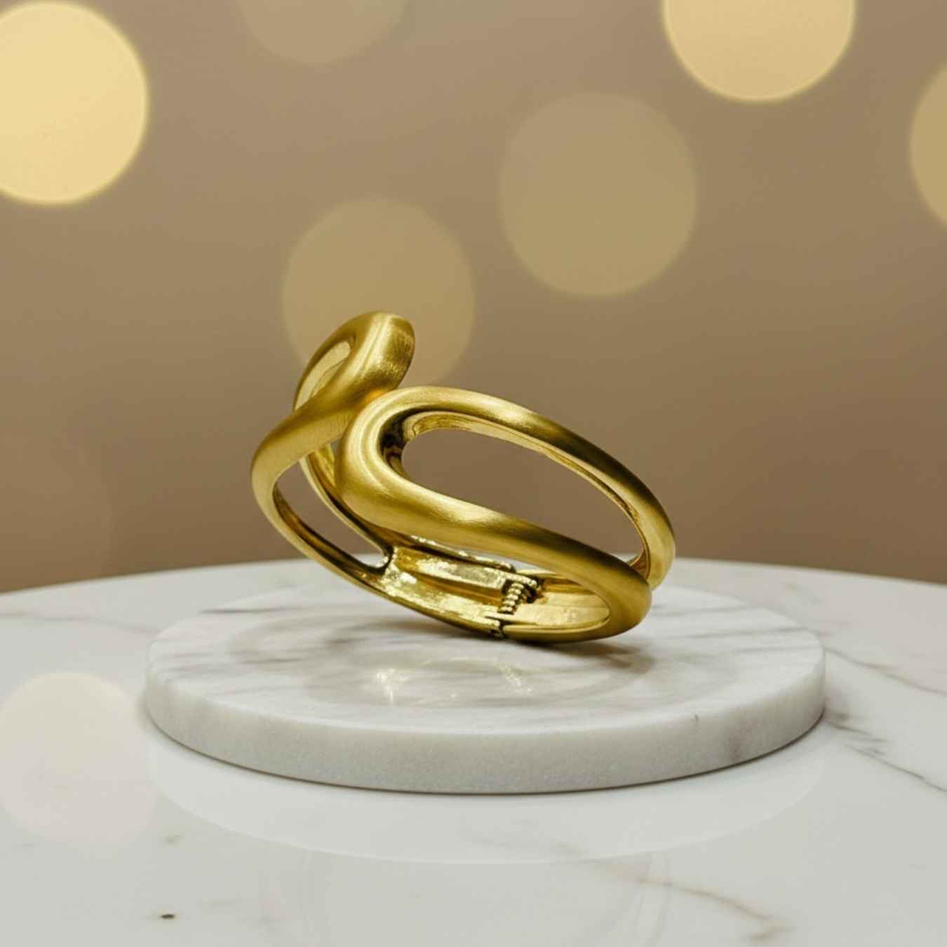 Matte Gold Sculptural Bangle