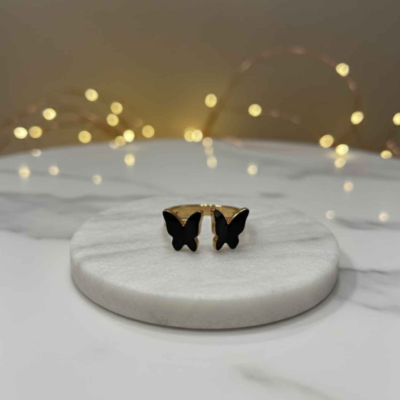 Midnight Butterfly Twin Ring