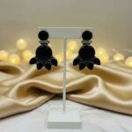 Noir Sunburst Brass Earrings