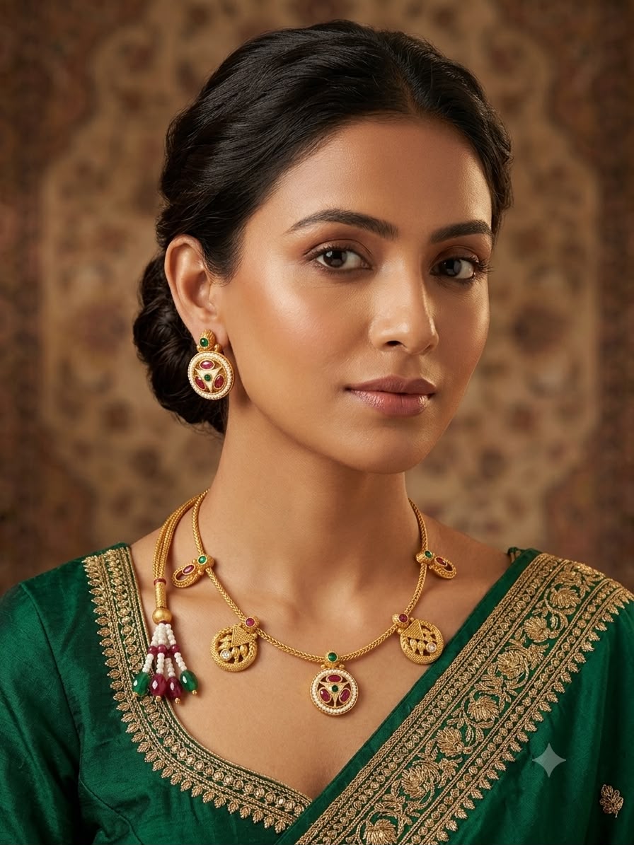 Gold Coin Stone Stud Set - Image 4