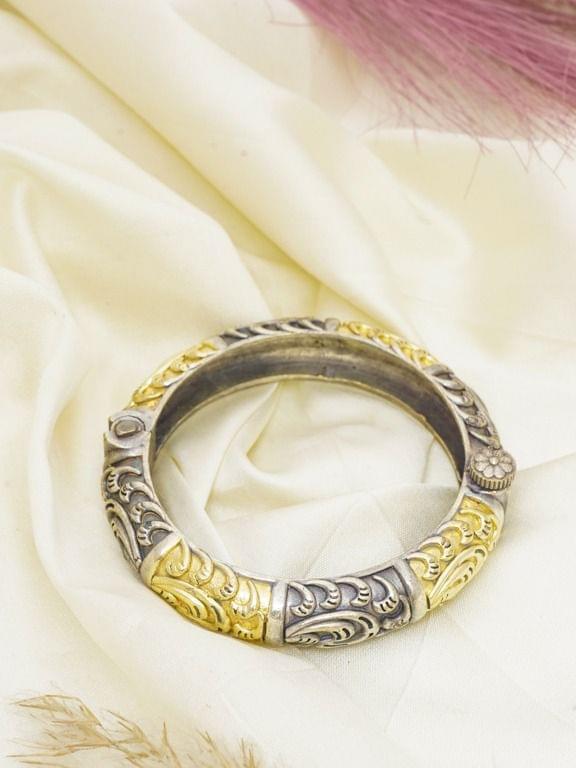 Ornate Dual-Tone Filigree Bangle