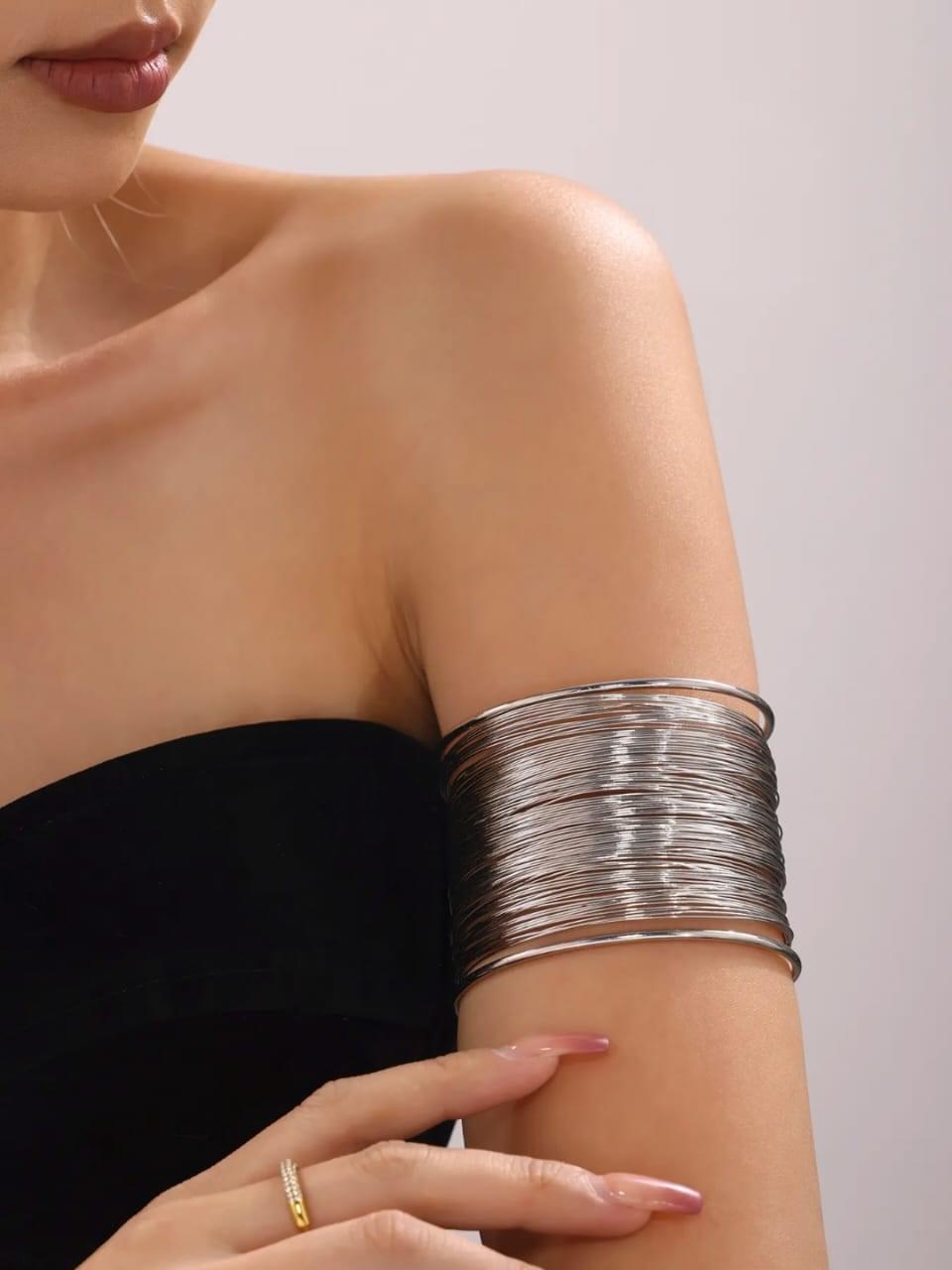 Antitarnish Silver Wire Cuff Bracelet - Image 2