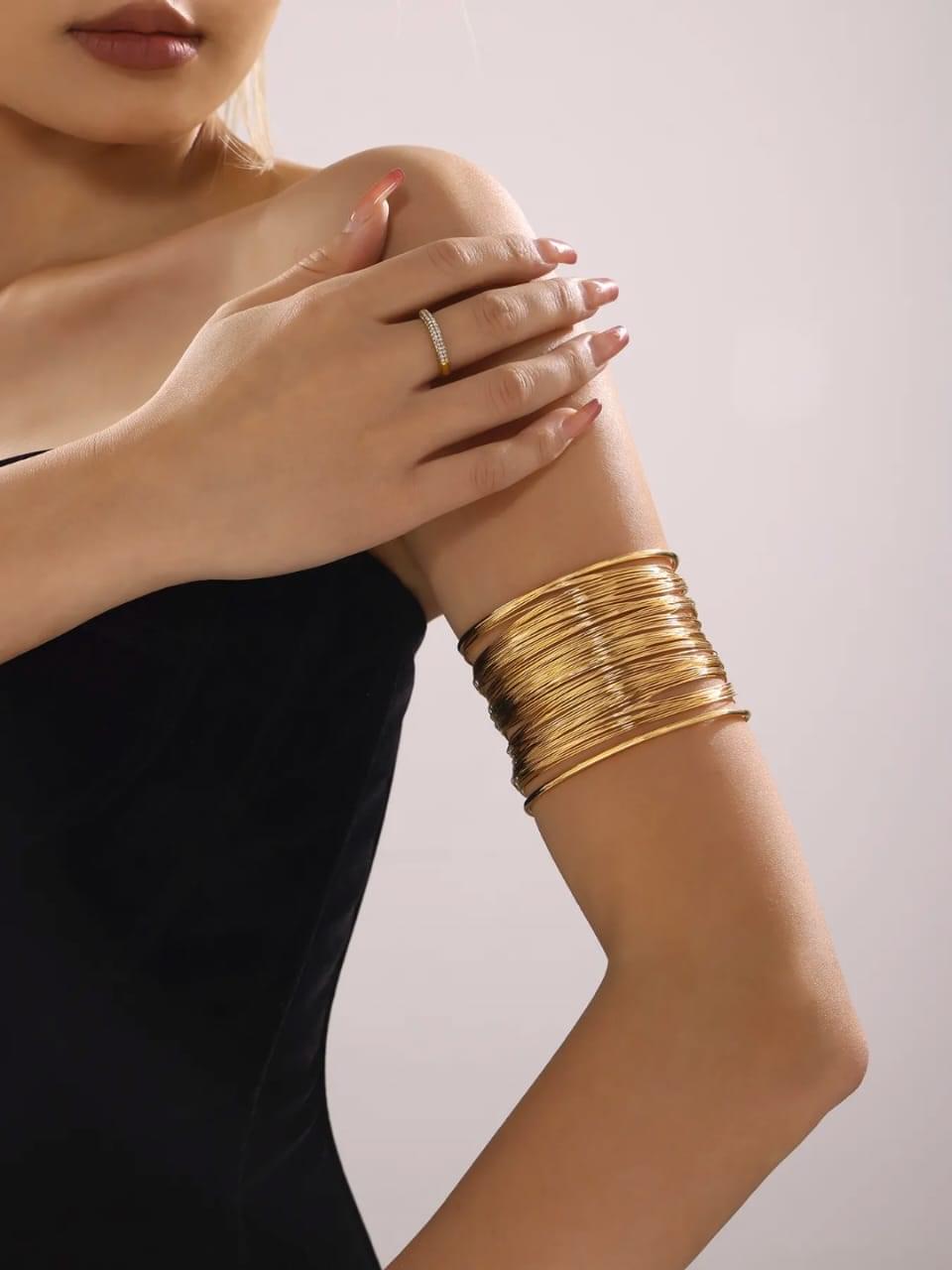 Gold Cuff Bracelet - Image 3