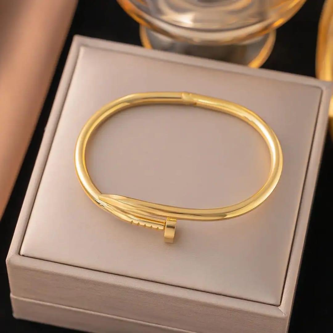 Gold Anti-Tarnish Nail Bracelet - Image 3
