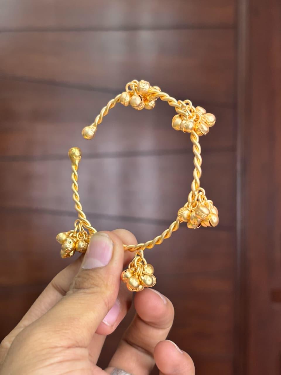 Premium Replica Twisted Ghungroo Open Bangle - Image 3