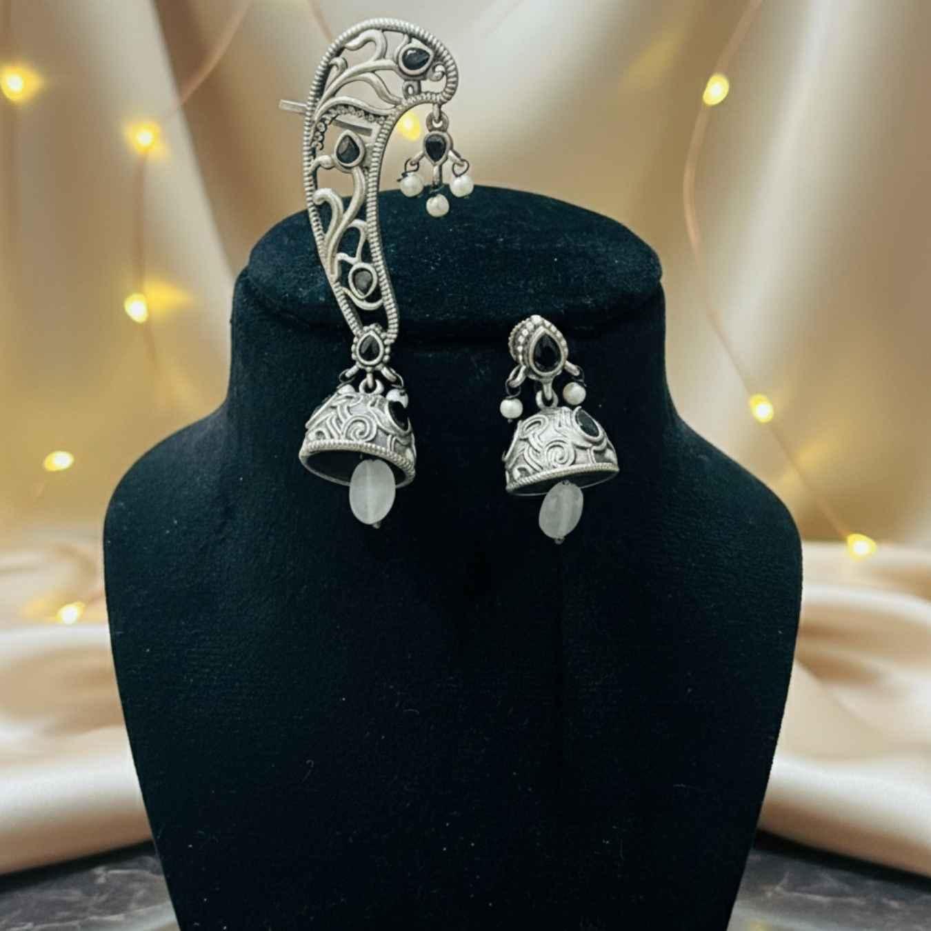 Silver Vine Ear Cuff Jhumkas